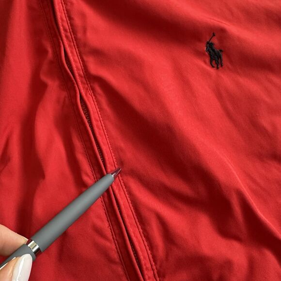 Vtg Polo Ralph Lauren Full Zip Jacket Men XXL Red  Fleece Lined ZippedHood READ - Picture 5 of 16